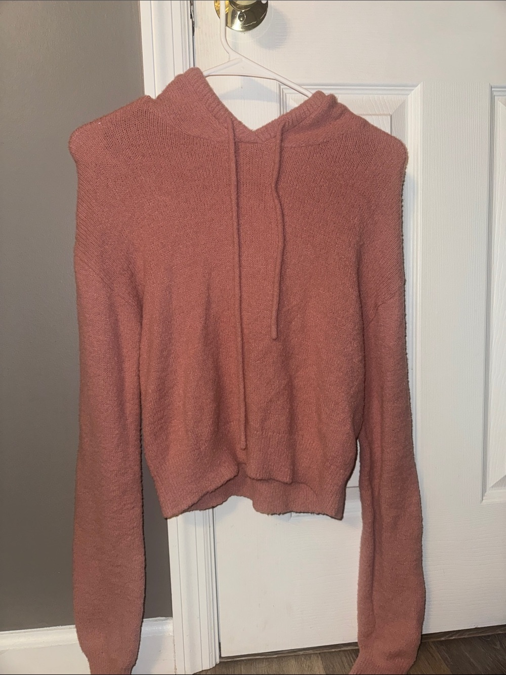 SO Dusty Rose Hooded Cowl Sweater